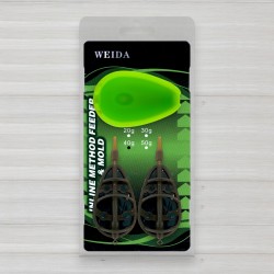 Набір рибальських годівниць Флет із пресформою, Weida WG-02, 2+1, вага 40г
